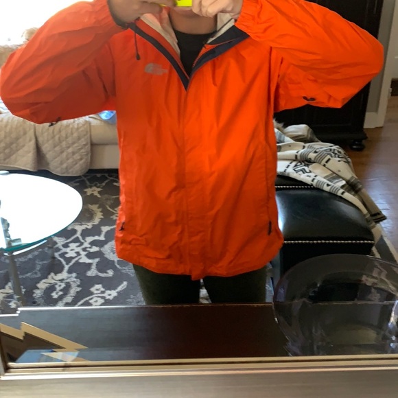 Like new women’s orange rain jacket north face - Picture 1 of 5